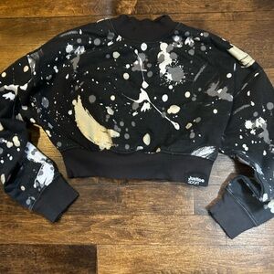 Justice Black and Gray Splatter Sweatshirt